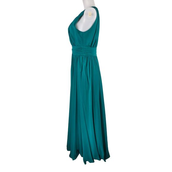 Badgley Mischka Green Women's Long Flowy Romantic Formal Dress 10 - Picture 2 of 7